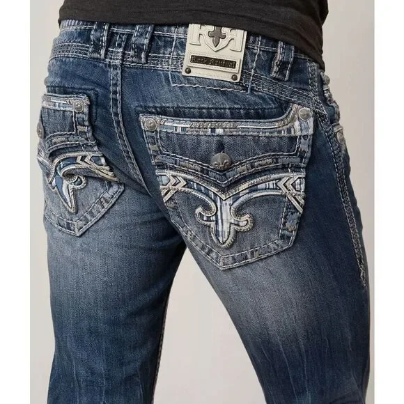 Rock Revival Men's Adriel SJ400 Slim Straight Jeans Size 38 - Picture 14 of 14